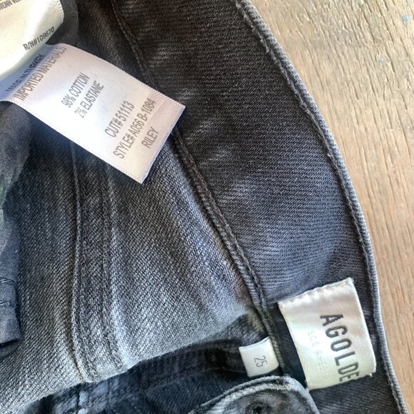 Agolde Riley High Rise Straight Crop - Black Pepper - Picture 3 of 3